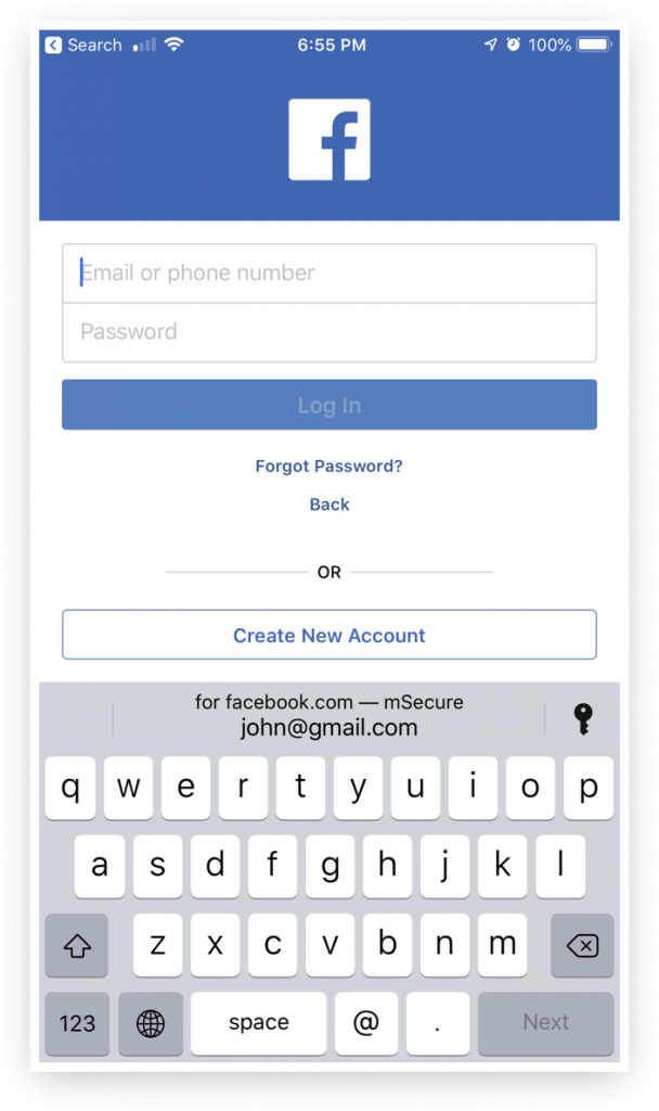 create password in msecure 5